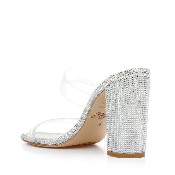 BADGLEY MISCHKA JEWEL Lucero Block Heel Slide Sandals in Clear Size 8 New in Box - Picture 3 of 9